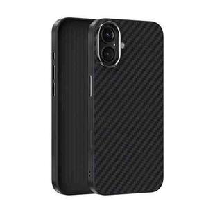 For iPhone 16 ABEEL C Carbon Fiber Series 6D Micro Relief MagSafe Phone Case(Black)