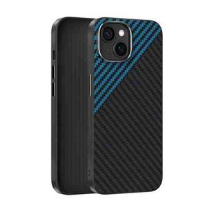 For iPhone 15 Plus ABEEL C Carbon Fiber Series 6D Micro Relief MagSafe Phone Case(Black Blue)