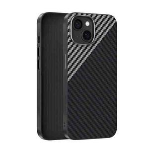 For iPhone 15 ABEEL C Carbon Fiber Series 6D Micro Relief MagSafe Phone Case(Black Grey)