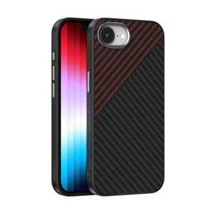 For iPhone 16e ABEEL C Carbon Fiber Series 6D Micro Relief MagSafe Phone Case(Black Red)