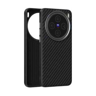For vivo X200 ABEEL C Carbon Fiber Series 6D Micro Relief MagSafe Phone Case(Black)