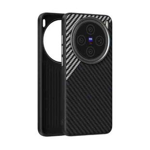 For vivo X200 ABEEL C Carbon Fiber Series 6D Micro Relief MagSafe Phone Case(Black Grey)