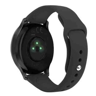For Garmin Vivoactive 3 / Vivomove HR Solid Color Reverse Buckle Silicone Watch Band, Size: Small Code(Black)