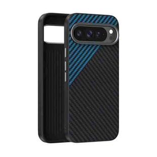 For Google Pixel 9 Pro ABEEL C Carbon Fiber Series 6D Micro Relief MagSafe Phone Case(Black Blue)