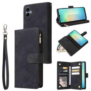 For Samsung Galaxy A07 4G / 5G Multifunctional Frosted Zipper Wallet Leather Phone Case(Black)