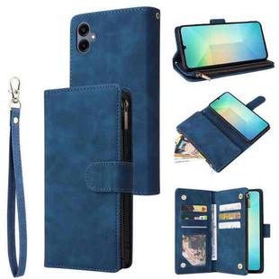 For Samsung Galaxy A07 4G / 5G Multifunctional Frosted Zipper Wallet Leather Phone Case(Blue)