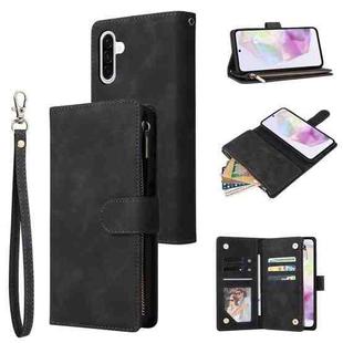 For Samsung Galaxy A17 5G Multifunctional Frosted Zipper Wallet Leather Phone Case(Black)