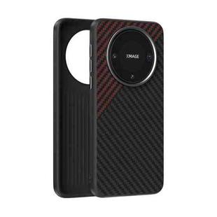 For Huawei Mate 60 ABEEL C Carbon Fiber Series 6D Micro Relief MagSafe Phone Case(Black Red)