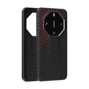 For Huawei Mate 60 RS Ultimate ABEEL C Carbon Fiber Series 6D Micro Relief Phone Case(Black Red)