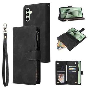 For Samsung Galaxy S24 FE 5G Multifunctional Frosted Zipper Wallet Leather Phone Case(Black)