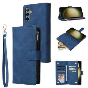 For Samsung Galaxy S23 FE 5G Multifunctional Frosted Zipper Wallet Leather Phone Case(Blue)