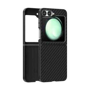 For Samsung Galaxy Z Flip5 5G ABEEL C Carbon Fiber Series 6D Micro Relief MagSafe Phone Case(Black)