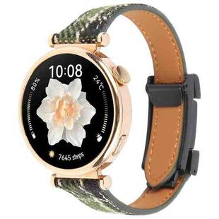 20mm Universal Slim Magnetic Buckle Napped Fabric Leather Watch Band(Green)