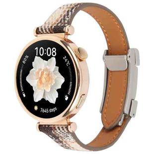 20mm Universal Slim Magnetic Buckle Napped Fabric Leather Watch Band(Brown)