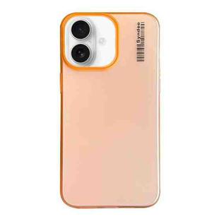 For iPhone 16 Soft Sandy Skin Feel Translucent PC Phone Case(Orange)