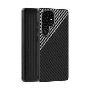 For Samsung Galaxy S25 Ultra 5G ABEEL C Carbon Fiber Series 6D Micro Relief MagSafe Phone Case(Black Grey)
