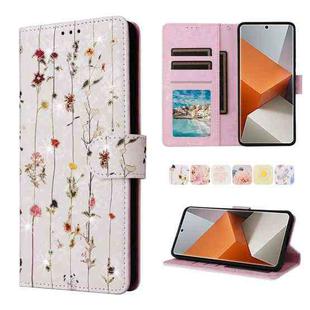 For Redmi Note 13 Pro+ Bronzing Painting RFID Leather Phone Case(Flowers World)