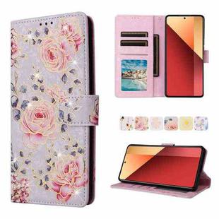 For Redmi Note 13 Pro 4G Global Bronzing Painting RFID Leather Phone Case(Pastoral Rose)