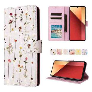 For Redmi Note 13 Pro 4G Global Bronzing Painting RFID Leather Phone Case(Flowers World)