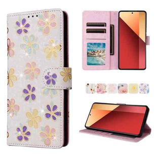 For Redmi Note 13 Pro 4G Global Bronzing Painting RFID Leather Phone Case(Bloosoming Flower)