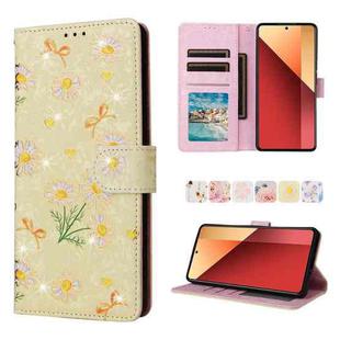 For Redmi Note 13 Pro 4G Global Bronzing Painting RFID Leather Phone Case(Yellow Daisy)