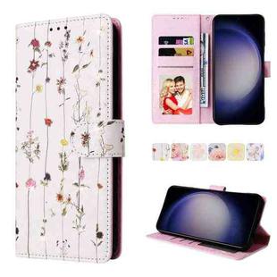 For Samsung Galaxy S25 5G Bronzing Painting RFID Leather Phone Case(Flowers World)