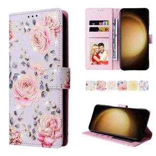 For Samsung Galaxy S25+ 5G Bronzing Painting RFID Leather Phone Case(Pastoral Rose)