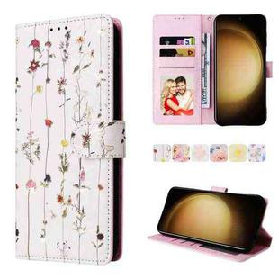 For Samsung Galaxy S25+ 5G Bronzing Painting RFID Leather Phone Case(Flowers World)