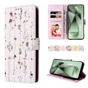 For Samsung Galaxy S25 FE 5G Bronzing Painting RFID Leather Phone Case(Flowers World)