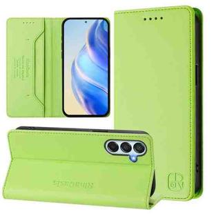 For Samsung Galaxy M34 5G / F34 5G RC01 Dual-Folded Magnetic Suction RFID Leather Phone Case(Grass Green)