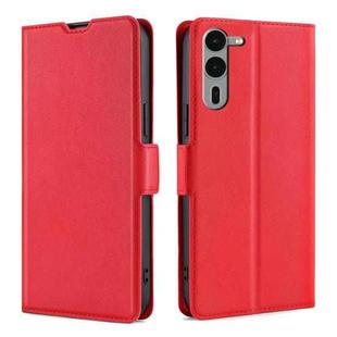 For Fujitsu Arrows We2 Plus Ultra-thin Voltage Side Buckle Horizontal Flip Leather Phone Case(Red)