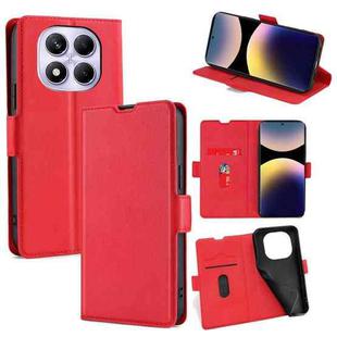 For Redmi Note 14 Pro 4G Ultra-thin Voltage Side Buckle Horizontal Flip Leather Phone Case(Red)