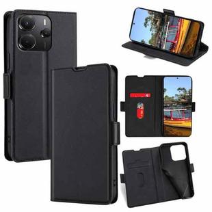 For Redmi Note 14 4G 164.84mm Ultra-thin Voltage Side Buckle Horizontal Flip Leather Phone Case(Black)