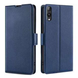 For Rakuten Hand 5G Ultra-thin Voltage Side Buckle Horizontal Flip Leather Phone Case(Blue)