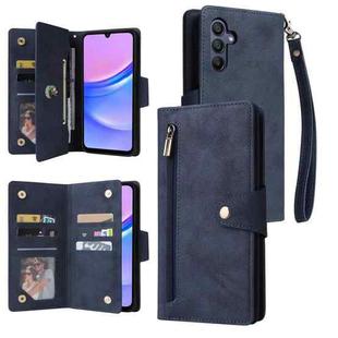 For Samsung Galaxy A26 5G Rivet Buckle 9 Cards Three Fold Leather Phone Case(Blue)