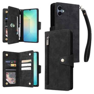 For Samsung Galaxy A07 4G / 5G Rivet Buckle 9 Cards Three Fold Leather Phone Case(Black)