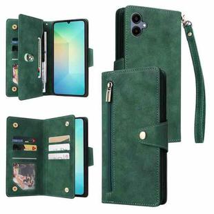 For Samsung Galaxy A07 4G / 5G Rivet Buckle 9 Cards Three Fold Leather Phone Case(Green)