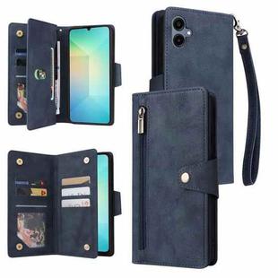 For Samsung Galaxy A07 4G / 5G Rivet Buckle 9 Cards Three Fold Leather Phone Case(Blue)