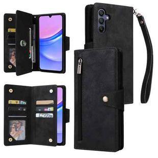 For Samsung Galaxy A17 5G Rivet Buckle 9 Cards Three Fold Leather Phone Case(Black)