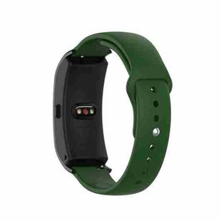 For Garmin Vivomove 3s / 4s 18mm Reverse Buckle Silicone Watch Band, Size: Small Code(Army Green)