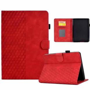 For Amazon Kindle PaperWhite 12th Gen 2024 Rhombus Embossed Leather Smart Tablet Case(Red)