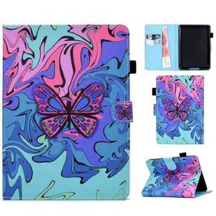 For Amazon Kindle PaperWhite 12th Gen 2024 Colored Drawing Sewing Smart Leather Tablet Case(Little Butterfly)