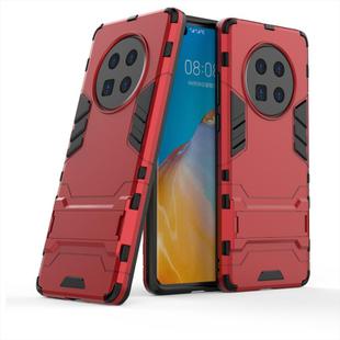 For Huawei Mate 40 PC + TPU Two-in-one Invisible Bracket Shockproof Protective Case(Red)