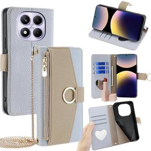 For Redmi Note 14 Pro 4G Crossbody Litchi Texture Leather Phone Case(Blue)