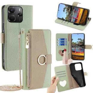 For Redmi Note 14 4G 164.84mm Crossbody Litchi Texture Leather Phone Case(Green)