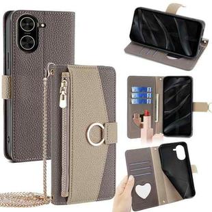 For Redmi A5 4G 171.7mm Crossbody Litchi Texture Leather Phone Case(Grey)