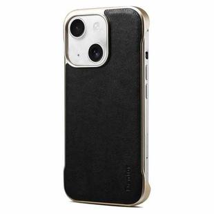 For iPhone 13 Denior MagSafe Genuine Leather Calf Texture  Phone Case(Black)