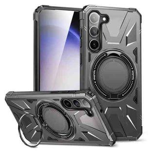 For Samsung Galaxy S25 5G MagSafe Magnetic Shockproof Phone Case with Ring Holder(Dark Grey)