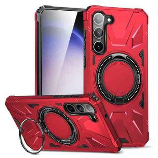 For Samsung Galaxy S25+ 5G MagSafe Magnetic Shockproof Phone Case with Ring Holder(Red)