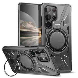 For Samsung Galaxy S25 Ultra 5G MagSafe Magnetic Shockproof Phone Case with Ring Holder(Dark Grey)